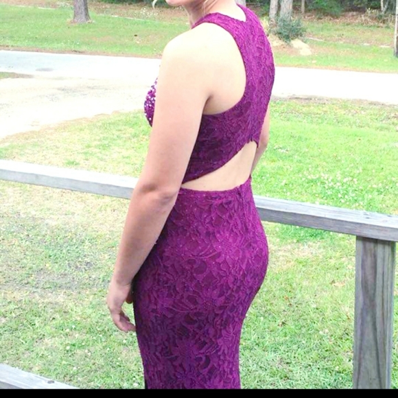 Fuchsia Evening Gown Size 5 - Picture 2 of 3